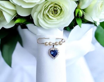 Something Blue Bridal Bouquet Pin – Wedding Charm for Bride, Bridal Keepsake Gift, Bridal Shower Gift, Gift from Mom, Sister, Friend - ANNA