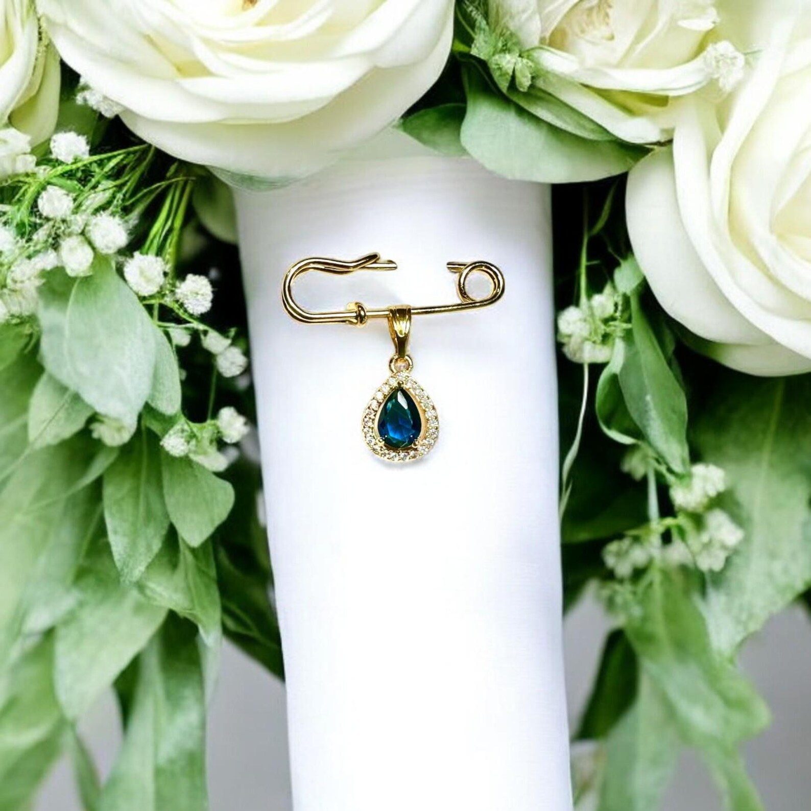 Something Blue Pin Something Blue Bridal Bouquet MINI Pin - Easily Attaches to Bridal ...