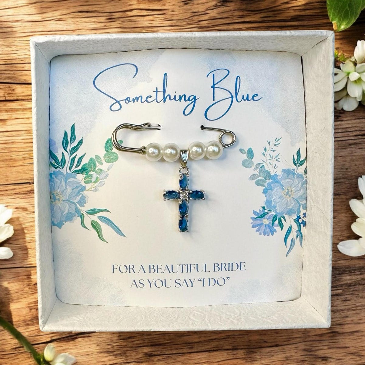 Something Blue Bridal Bouquet Charm, Pin Easily Attaches to Bridal Bouquet, Elegant Keepsake Gift for Bride - Etsy