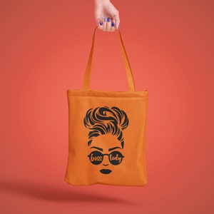Boss Lady cotton bag, carrying bag, shopping bag, natural fabric bag