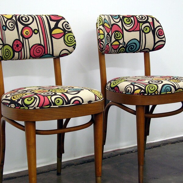 RESERVE FOR KATIE Pair of Vintage Thonet Bentwood Chairs