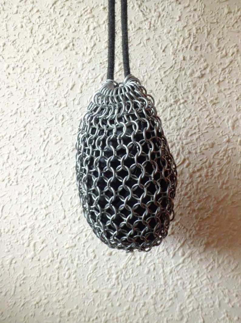 Chainmail Pouch Bag Carrier Fantasy Medieval Sorcerer Warrior Dungeon ...