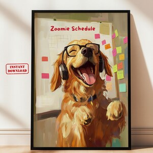 golden retriever art, golden retriever mom gift, funny dog print, dog lover print, coworker and employee gift idea, home office print
