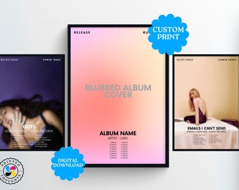 Póster musical personalizado del álbum / Regalo personalizado para amantes de la música / Impresión minimalista de la lista de canciones