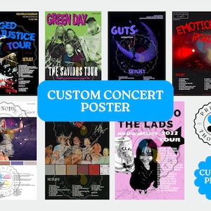 Custom Concert Setlist Poster | Personalised Tour Print | Music Lover Keepsake Memory Gift