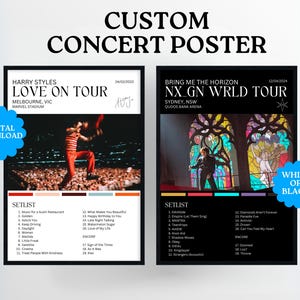 Póster de concierto personalizado / Impresión de gira personalizada / Regalo de recuerdo para amantes de la música