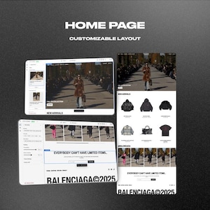 Tema EYEZY Ultimate Shopify / Tema per marchio di abbigliamento per streetwear / Sfondi completamente personalizzabili e gratuiti