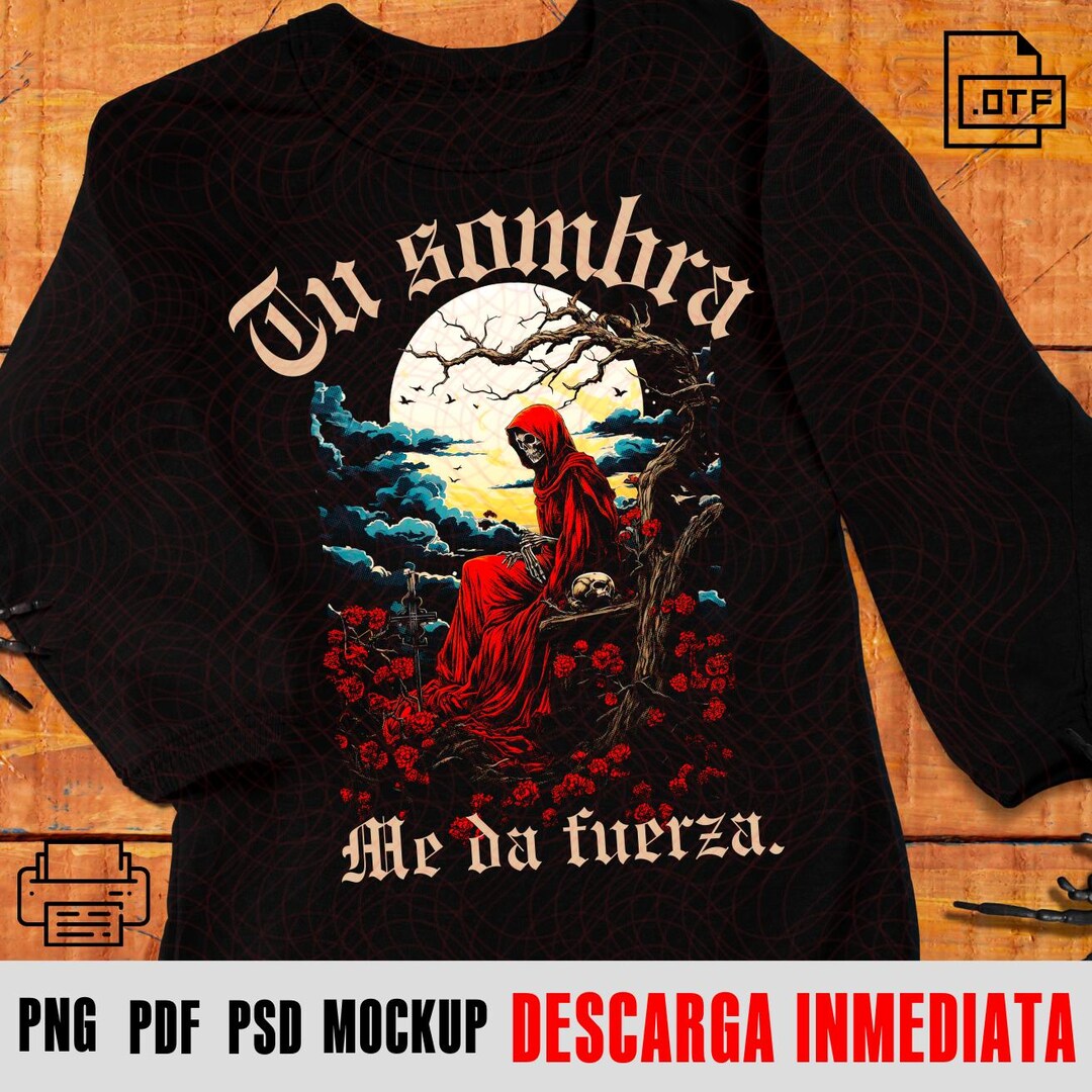 Printable Santa Muerte, Design for DTF and Sublimation, Custom Printed Santa Muerte, Day of the ...