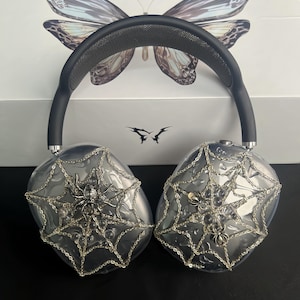 Handmade Spider Web Airpods Max Covers-Unique Gothic Style Accessory for Over-Ear Headphones,Unique horror accessory,Gift For Him/Her.