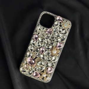 Custodia per telefono con strass 3D Bling per iPhone 16 Pro 15 Pro Max 14 13 Mini XR XS Samsung Galaxy Z Flip 5 Custodia per Google Pixel Custodia glitterata per iPhone