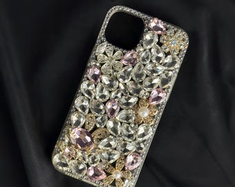 Bling Rhinestone 3D Phone Case iPhone 16 Pro 15 Pro Max 14 13 Mini XR XS Samsung Galaxy Z Flip 5 Google Pixel Case Glitter iPhone Case