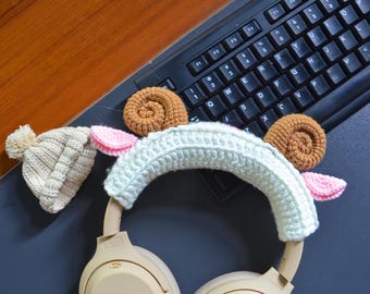 Adorables accessoires pour casque d'agneau, Housse pour Airpods max, Housse pour Sony XM5/XM4, Accessoires pour casque, Cadeaux d'anniversaire pour elle.
