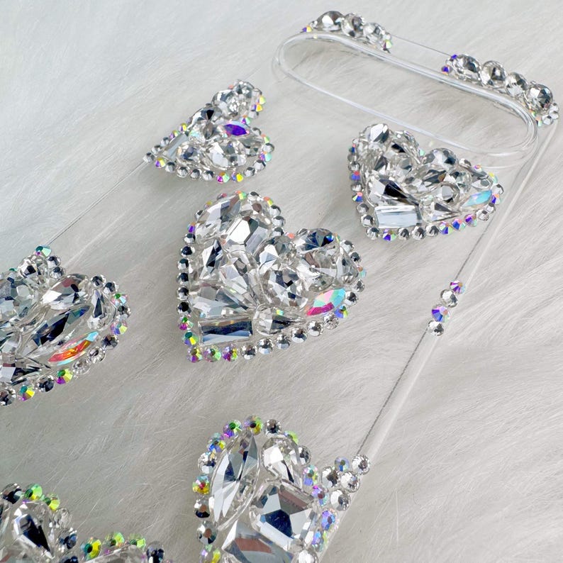 Pixel Rhinestone Transparent Rhinestone Pixel Phone Cases, Pixel 10 Pro XL, Model ...