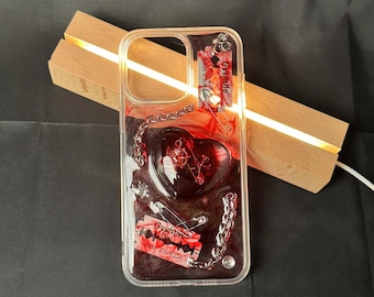 Gothic Heart Cross Phone Case: Handmade Resin iPhone Samsung
