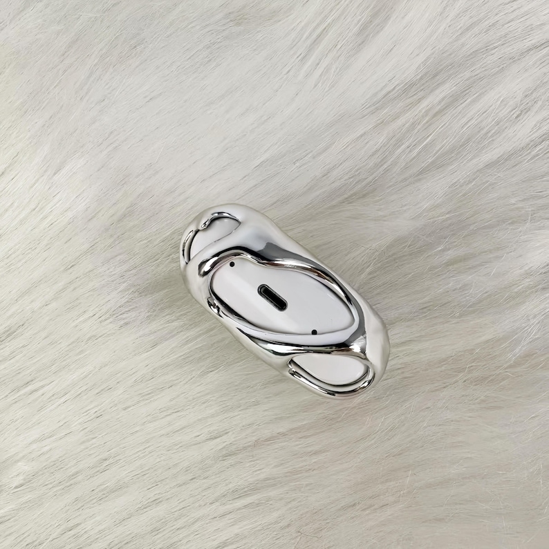 3D Printed Airpods Pro Case: Silver Cyberpunk Style Resin Decoration ...