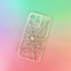 Rhinestone Spiderweb Phone Case: Gothic iPhone Accessory image 1