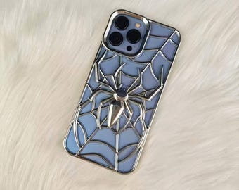 Funda para teléfono Silver Spider: Funda gótica para iPhone