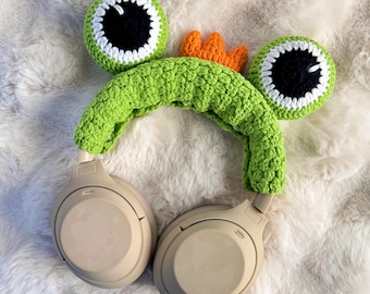 Handmade Crochet Frog Headband Cover: AirPods Max, Sony XM Series