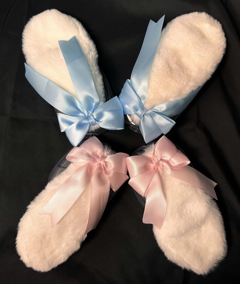 Handmade Fur Bunny Ears Headphone Cover with Bow: AirPods Max Accessory image 10