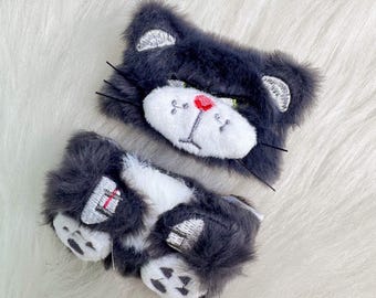 Cute Crochet Cat Airpods Case, Grey Fluffy Cat: Airpodspro Airpods pro2/3 Airpods4/3/2/1