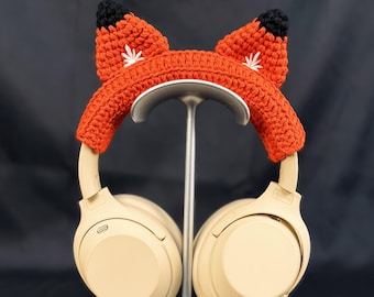 Housse pour casque audio renard en crochet : série Airpods Max/Sony XM Kawaii