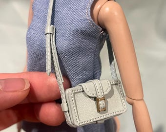 Handmade Leather Doll Bag, Miniature Purse, 1:6 Scale