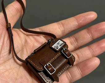 Handmade Leather Doll Bag, Miniature Purse, 1:6 Scale Accessory