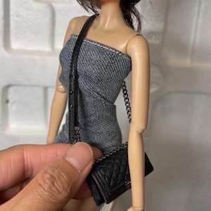Custom-made Doll Bag for Blythe, Pullip, Momoko, Barbie, QBaby, BJD – Miniature Purse for Dolls – 1:6 Scale Handmade Accessory