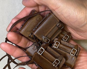 Bolsa de couro artesanal para boneca, carteira em miniatura, acessório em escala 1:6.