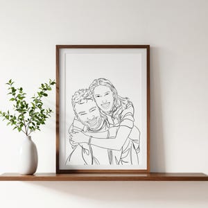 Disegno di coppia personalizzato, regalo per il fidanzato, disegno a tratteggio da foto, regalo personalizzato per lui, ritratto personalizzato, disegno a tratteggio, regalo per lei