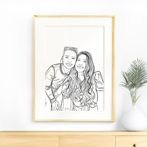 Custom Line Drawing, Best Friend Portrait, Personalized Gift for Bestie, Loved One Portrait from Photo, Unique Gift for Her, Gift for Sister