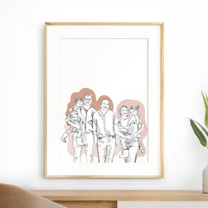 Combina foto, Ritratto di famiglia da foto, Disegno personalizzato, Aggiungi la persona cara al ritratto, Regalo commemorativo per la famiglia, Arte murale personalizzata
