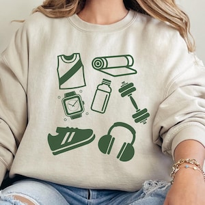 Cute Gym Fitness Sweatshirt, Women&#39;s workout pullover, Walking girls Sweater, Gym workout crewneck shirt,Gift for gym goers & fitness lovers