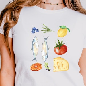 Camiseta de bebé con álbum de recortes de comida de verano: Top corto costero Y2K
