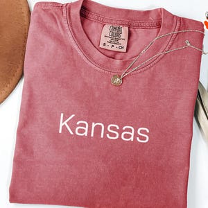 Comfort Colors® Kansas State shirt,Midwest sunflower state,Kansas city Honeymoon,Kansas Bachelorette Tee,Birthday gift,Oversized College tee