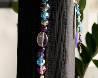 Moon Beaded Case / Bag Zipper Charm