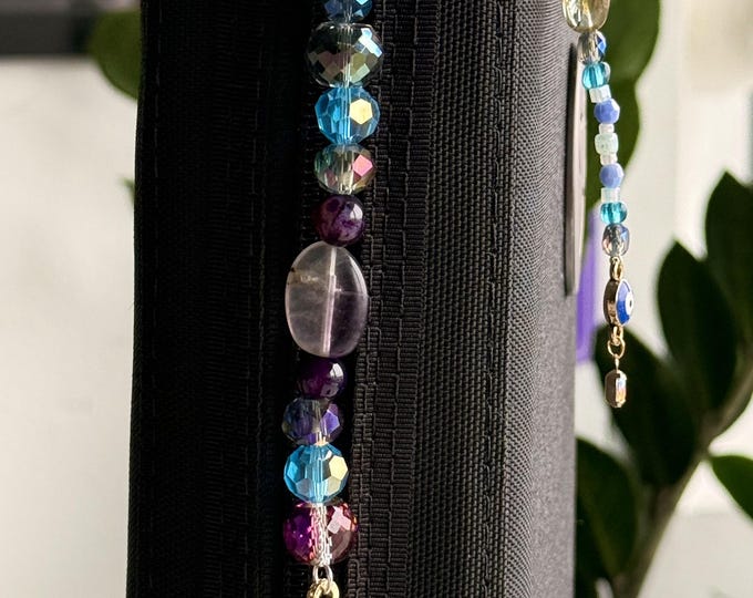 Moon Beaded Case / Bag Zipper Charm