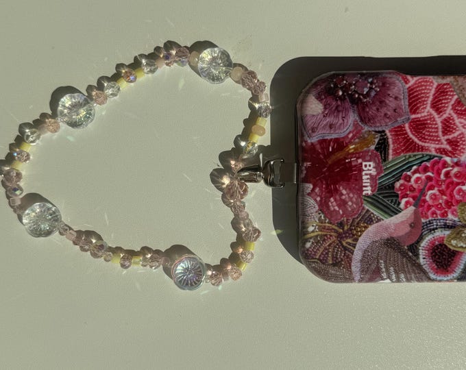 pink & yellow phone charm