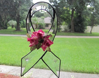 Bevel Awareness Ribbon with Roses, ribbon, awareness, roses, bevel, remembrance