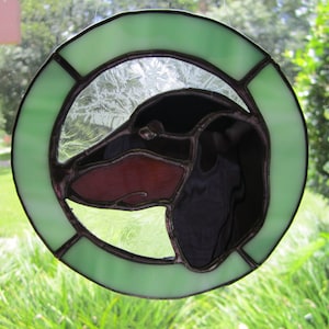 Dachshund Suncatcher dog pet animal Doxie glass art stained glass sun catcher Dachshund image 2