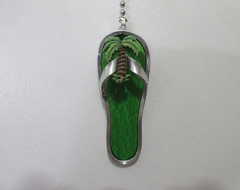 Palm Tree Stained Glass Flip Flop  Fan/Light Pull