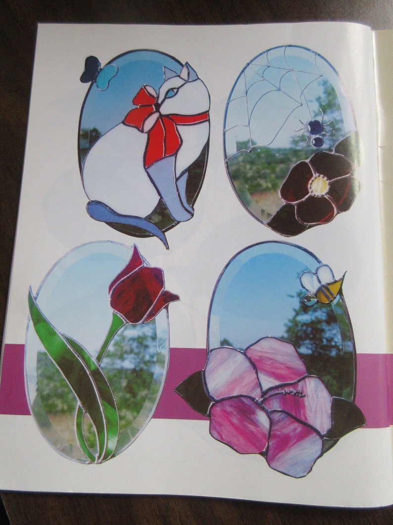 Stained Glass Pattern Book Bevel Boutique, bevels, overlays, patterns, unused, vintage image 4