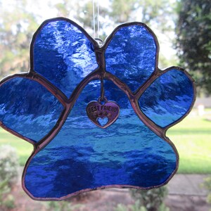 Best Friend Paw Sun Catcher, Rainbow Bridge, puppy paw, friend, pet, animal, pet loss, gift, image 2