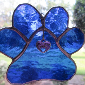 Best Friend Paw Sun Catcher, Rainbow Bridge, puppy paw, friend, pet, animal, pet loss, gift, imagem 1