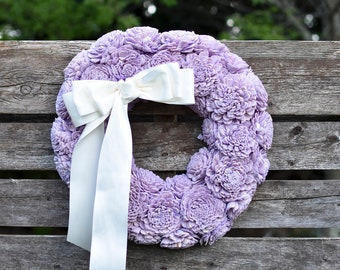 Lilac sola flower wreath, Mother's Day gift, housewarming gift, purple wreath