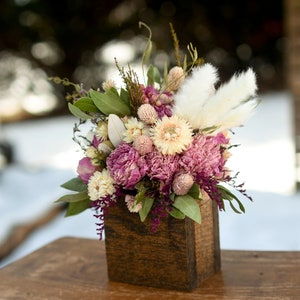 Small dried flower centerpiece, spring dried flower arrangement, spring dried flowers, small arrangement, small centerpiece image 1