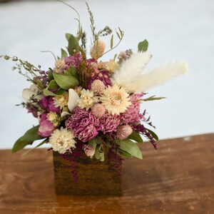 Small dried flower centerpiece, spring dried flower arrangement, spring dried flowers, small arrangement, small centerpiece image 2