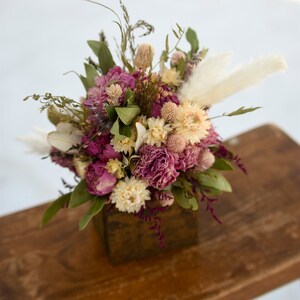 Small dried flower centerpiece, spring dried flower arrangement, spring dried flowers, small arrangement, small centerpiece image 4