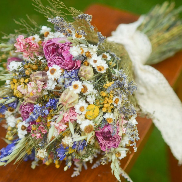 Summer wildflowers bridal bouquet, peony bridal bouquet, wildflower bouquet, summer bride, spring bride, pastel bouquet, pink and yellow