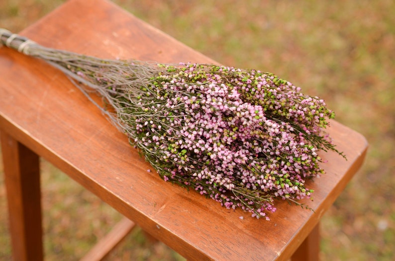 Bukett konserverad rosa ljung, rosa ljung, rosa bröllopsblommor, vårbröllopsblommor, skotska blommor, skotska bröllopsblommor bild 2